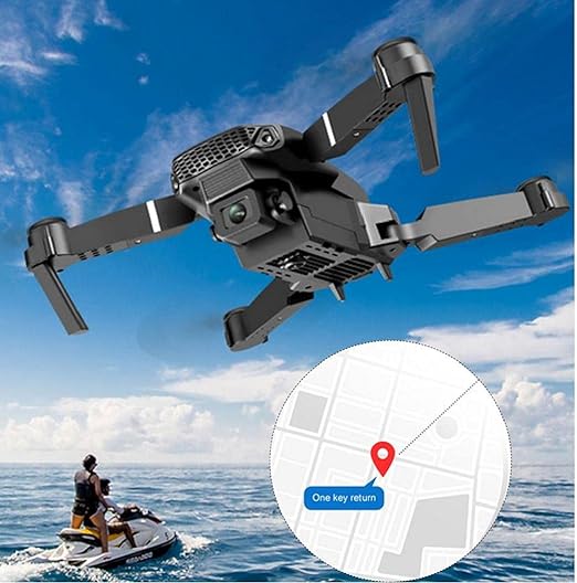 GPS Drone E88 Pro for Adults 4K Camera Foldable Live Video Drone RC Quadcopter Aircrafts with 1Battery Configuration Upgrade